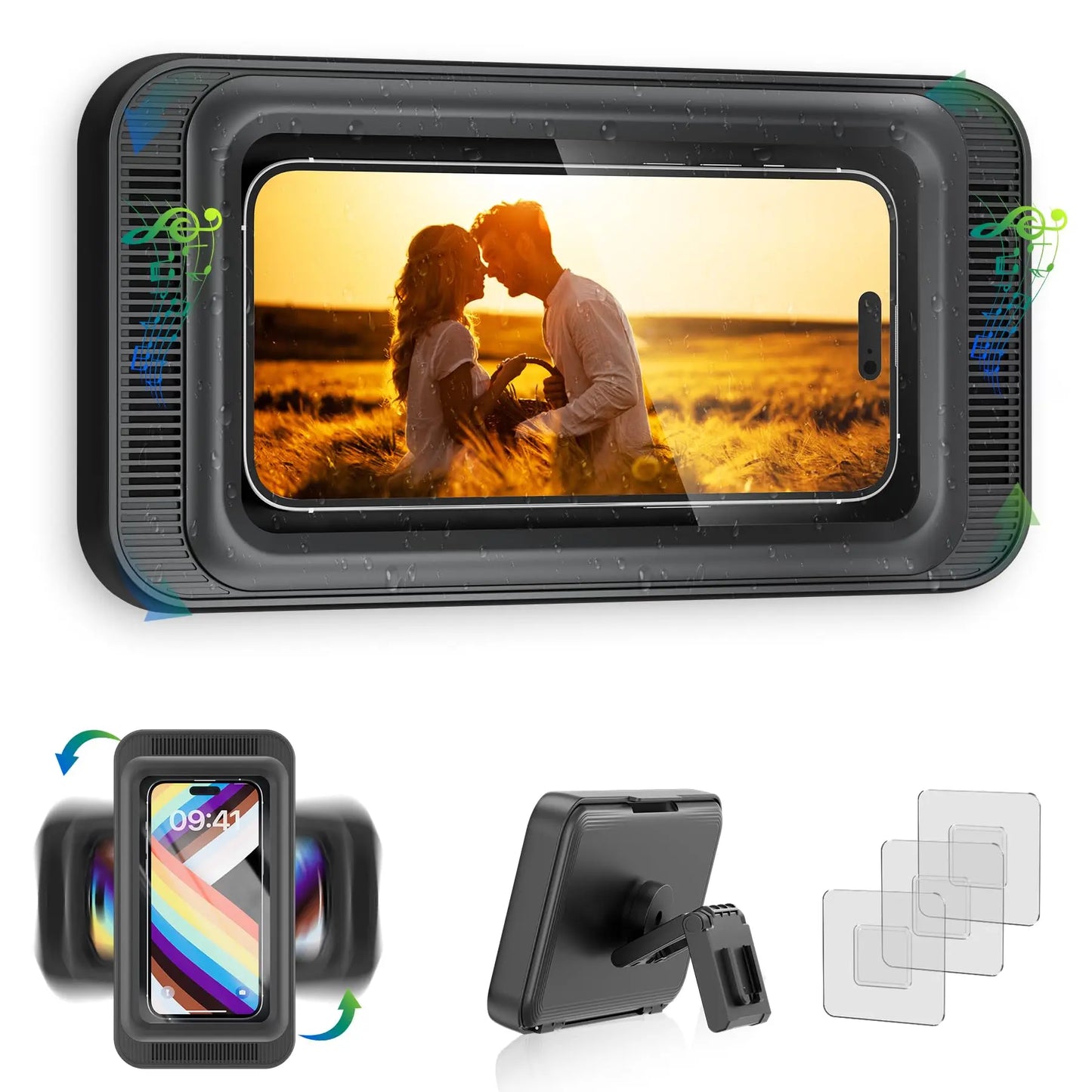 Waterproof Shower Phone Holder Rotatable Wall Mount Case