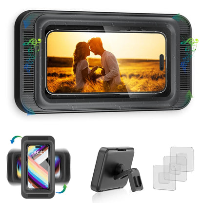Waterproof Shower Phone Holder Rotatable Wall Mount Case