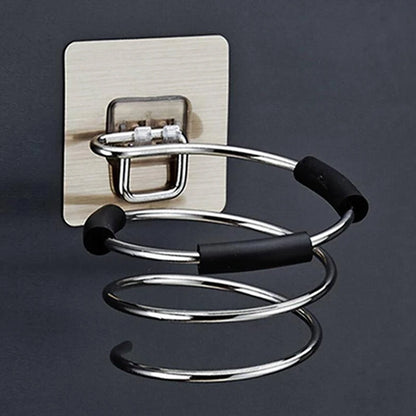 Wall Mounted Hair Dryer Holder Stainless Steel No Drill Organizer