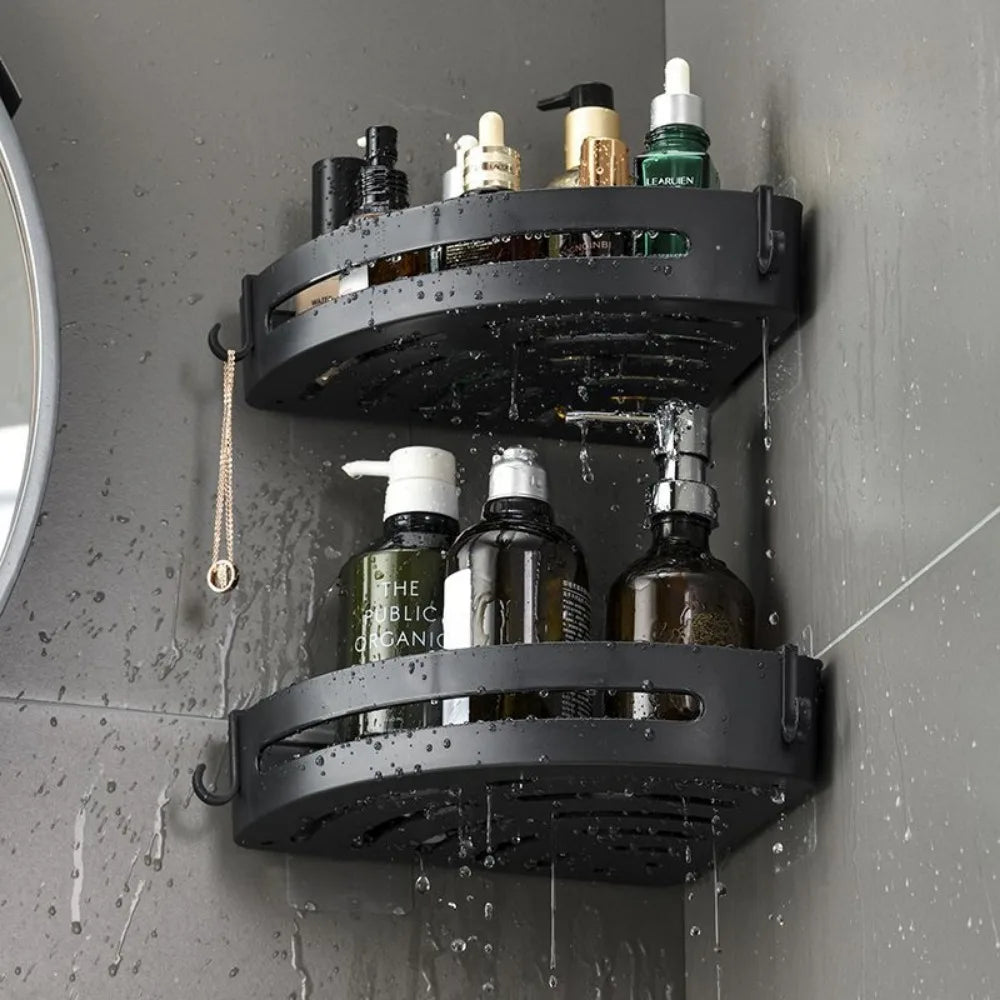 No Drill Shower Shelf Strong Adhesive Bathroom Organizer Rack Waterproof