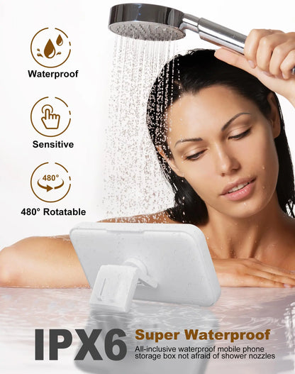 Waterproof Shower Phone Holder Rotatable Wall Mount Case
