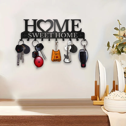 Wall Mounted Key Holder Rack 10 Hooks