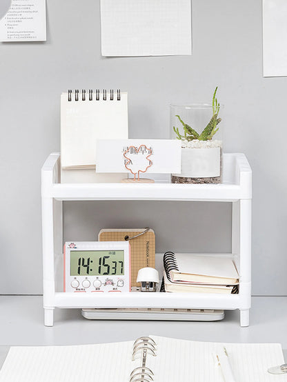 Double Layer Desktop Storage Rack Organizer Stand