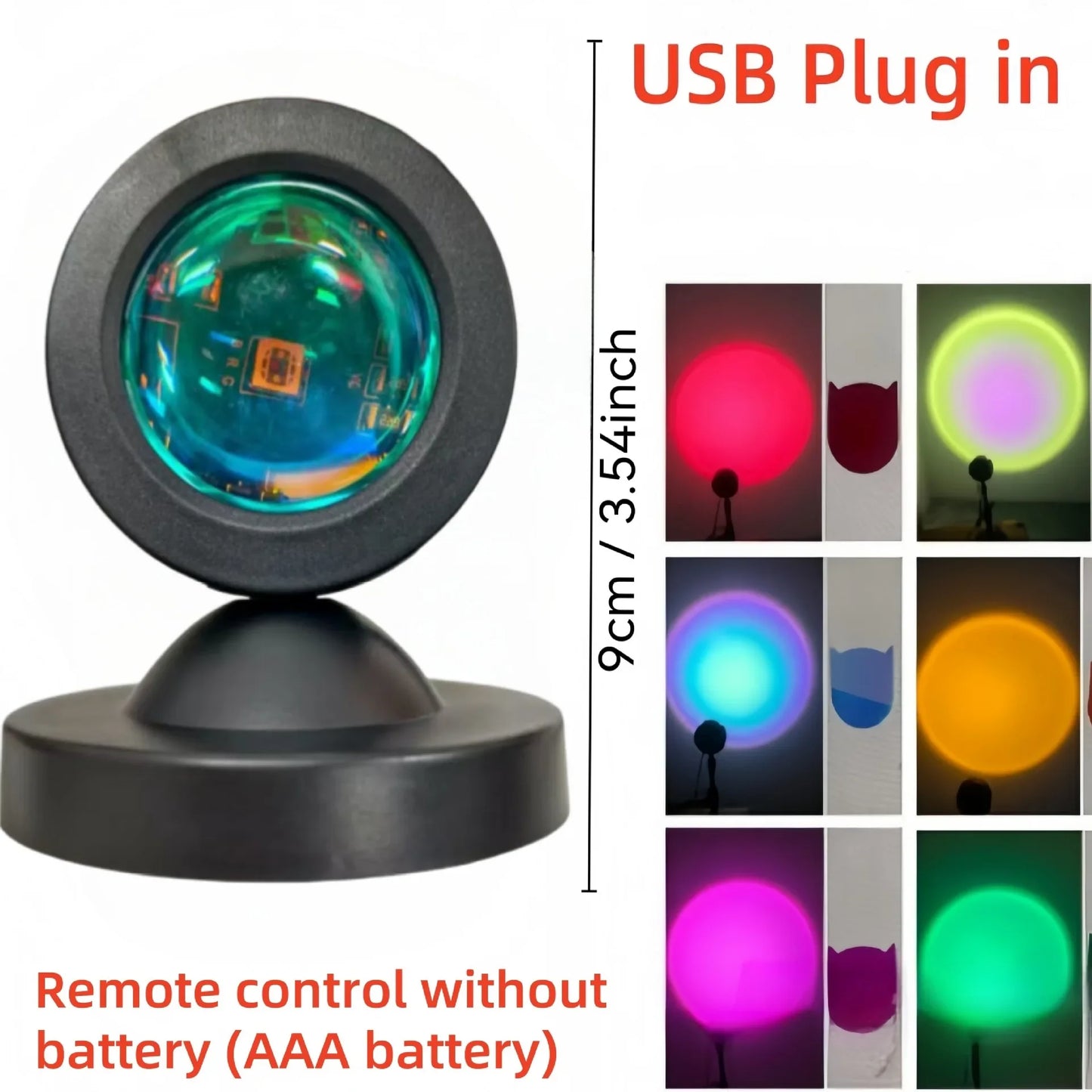 16 Color Sunset Projection Lamp USB LED Light
