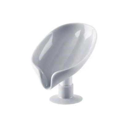 Leaf Shape Soap Holder with Suction Cup Drain Drying Rack