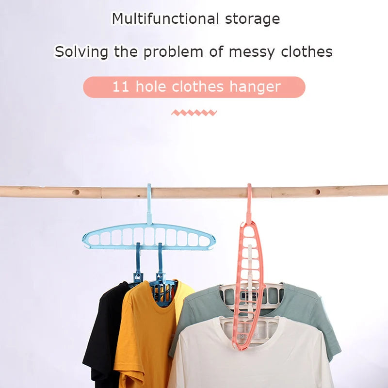 11 Hole Folding Clothes Hanger Space Saving Rack