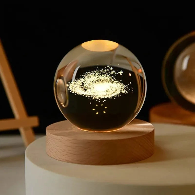 3D Crystal Ball Solar System LED Nightlight