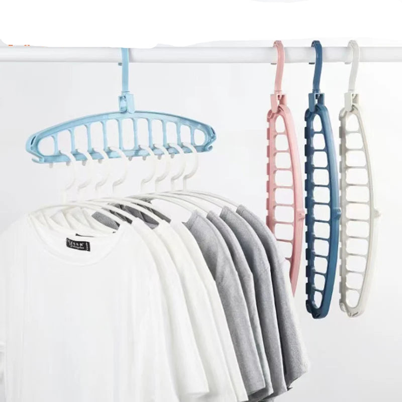 11 Hole Folding Clothes Hanger Space Saving Rack