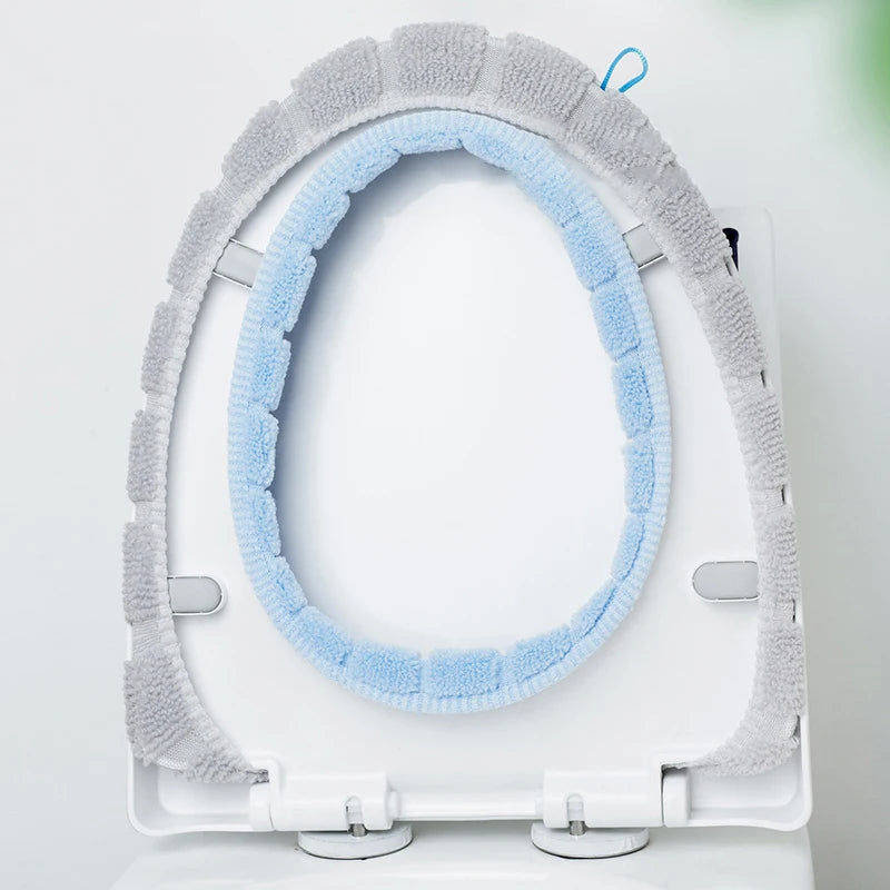 Portable Knitted Toilet Seat Cover Thick Warm Washable Universal Fit