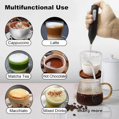 USB Rechargeable Handheld Milk Frother Mixer Blender