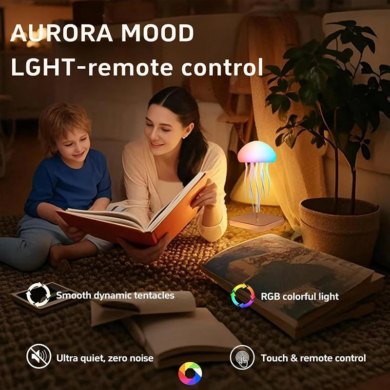 LED Jellyfish Lamp Remote Color Changing Nightlight