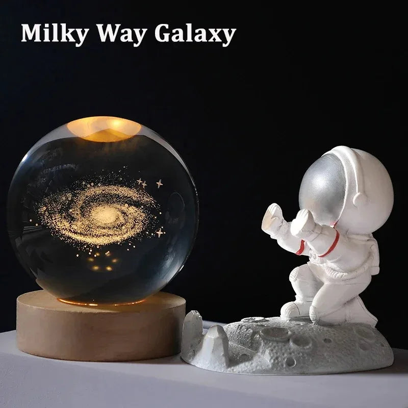 3D Crystal Ball Solar System LED Nightlight
