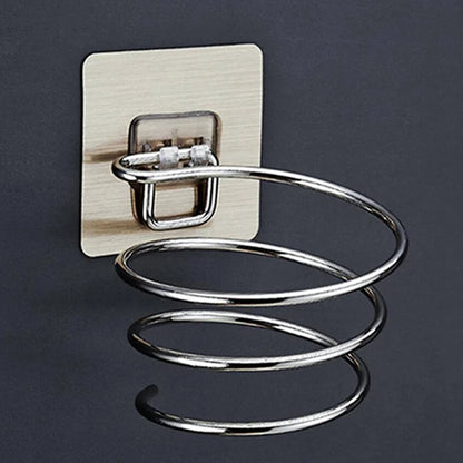 Wall Mounted Hair Dryer Holder Stainless Steel No Drill Organizer