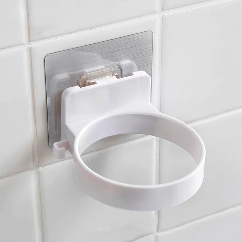 Wall Mounted Hair Dryer Holder Stainless Steel No Drill Organizer