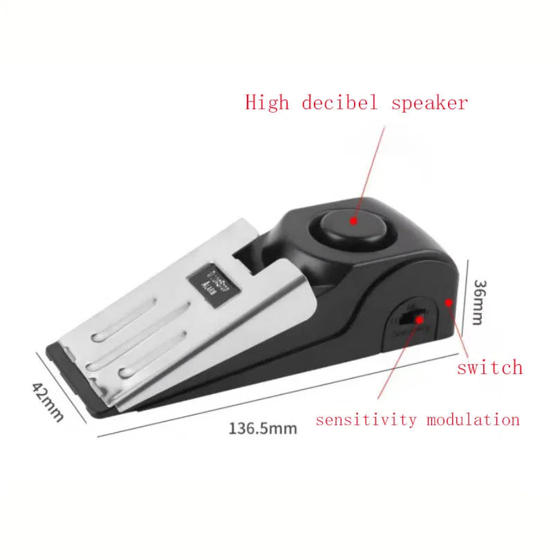 Portable Door Stop Alarm Home Security Travel Safety