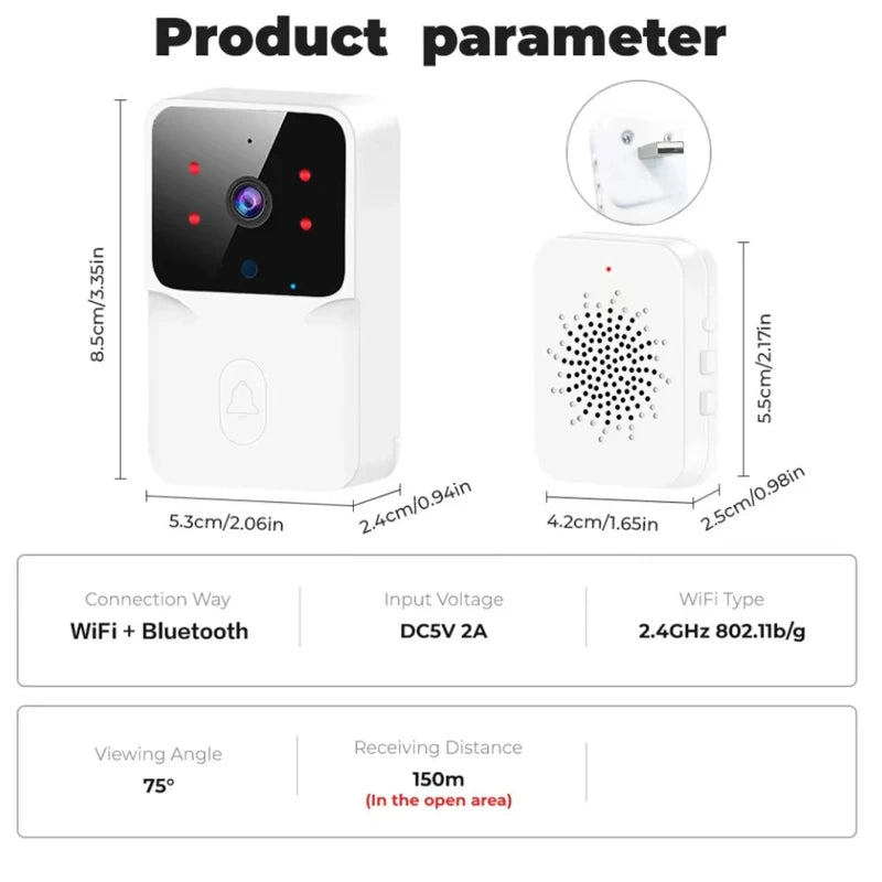 WiFi Video Doorbell HD Night Vision Intercom
