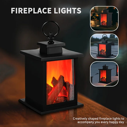 LED Flame Lantern Fireplace Ambient Decorative Lamp