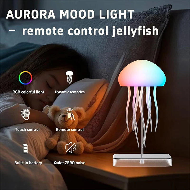 LED Jellyfish Lamp Remote Color Changing Nightlight