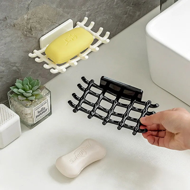 Wall Mounted Soap Dish Drainage Bathroom Shelf