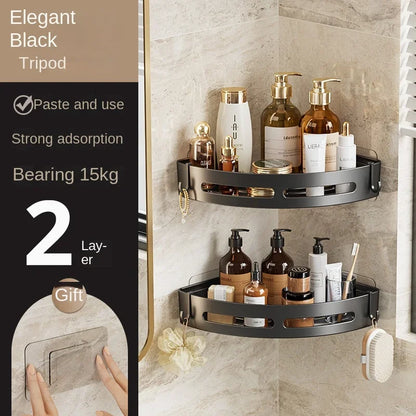 No Drill Shower Shelf Strong Adhesive Bathroom Organizer Rack Waterproof