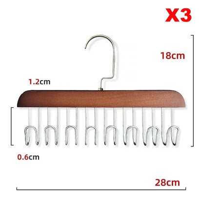 Multifunction Wooden Bra Hanger Wardrobe Organizer Rack