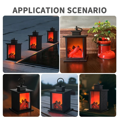 LED Flame Lantern Fireplace Ambient Decorative Lamp
