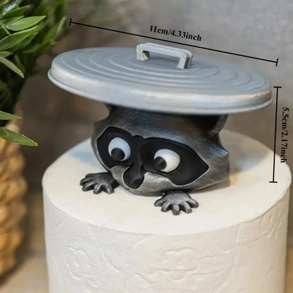 Cute 3D Raccoon Toilet Paper Holder