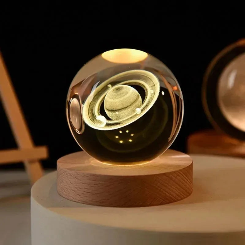 3D Crystal Ball Solar System LED Nightlight