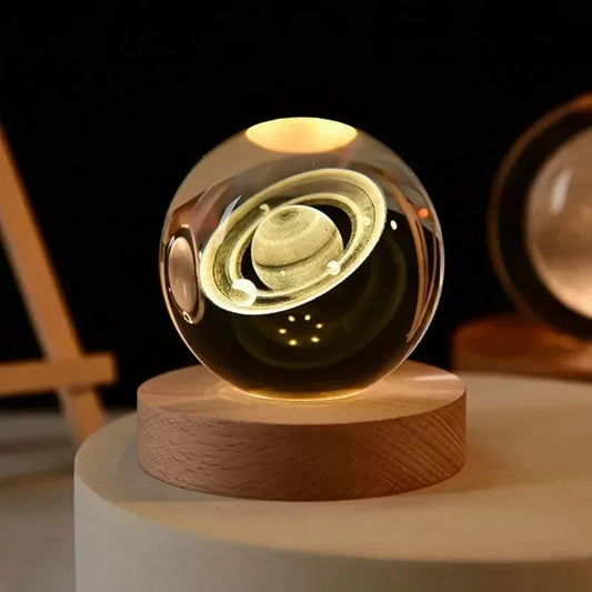 3D Crystal Ball Solar System LED Nightlight