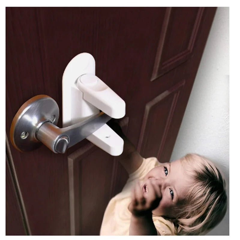 Child Safety Door Lever Lock Adhesive Protection Latch