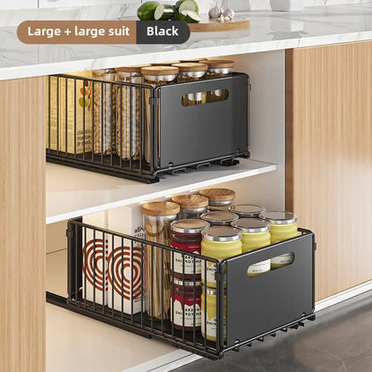 Pull-Out Kitchen Storage Rack Cabinet Organizer Basket