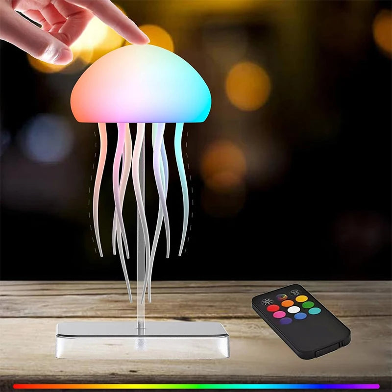 LED Jellyfish Lamp Remote Color Changing Nightlight
