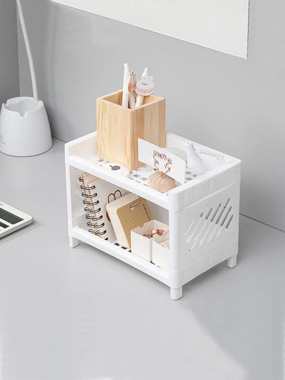 Double Layer Desktop Storage Rack Organizer Stand