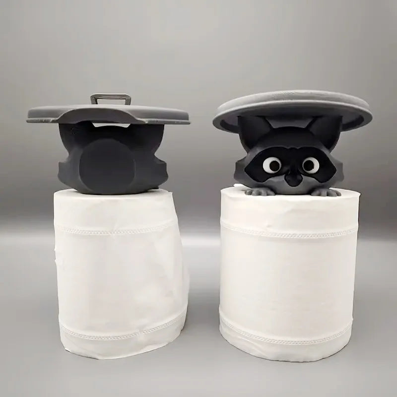 Cute 3D Raccoon Toilet Paper Holder