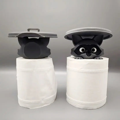 Cute 3D Raccoon Toilet Paper Holder