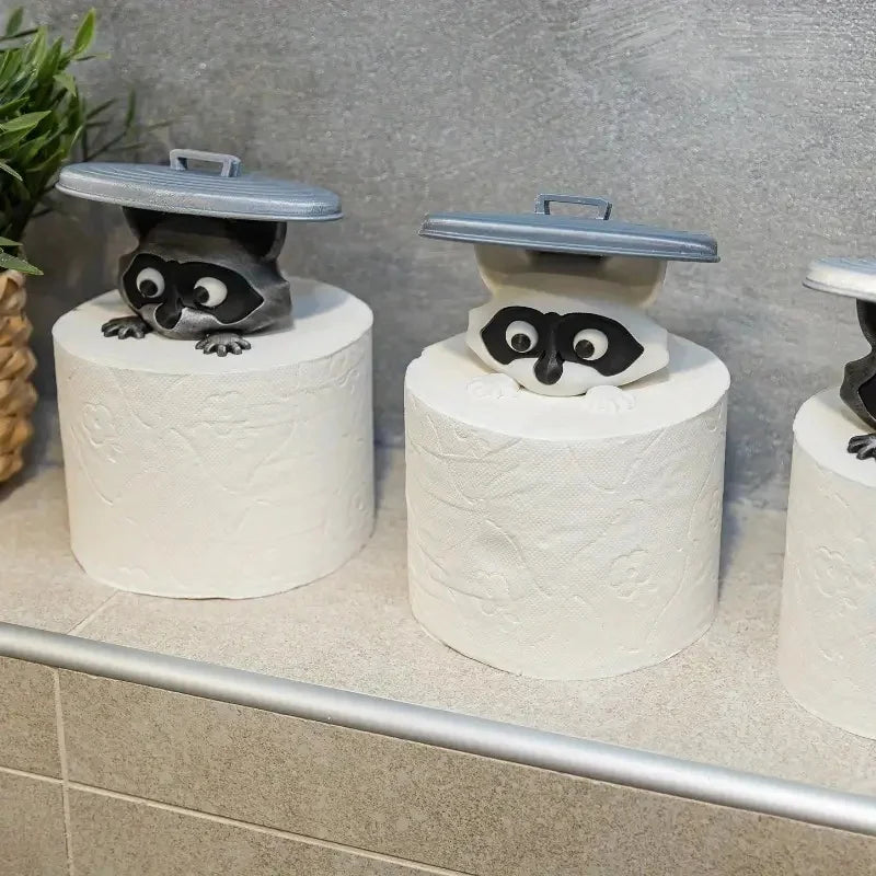 Cute 3D Raccoon Toilet Paper Holder
