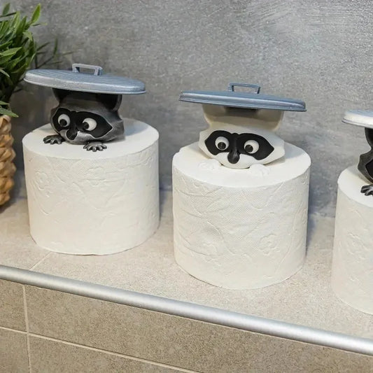 Cute 3D Raccoon Toilet Paper Holder