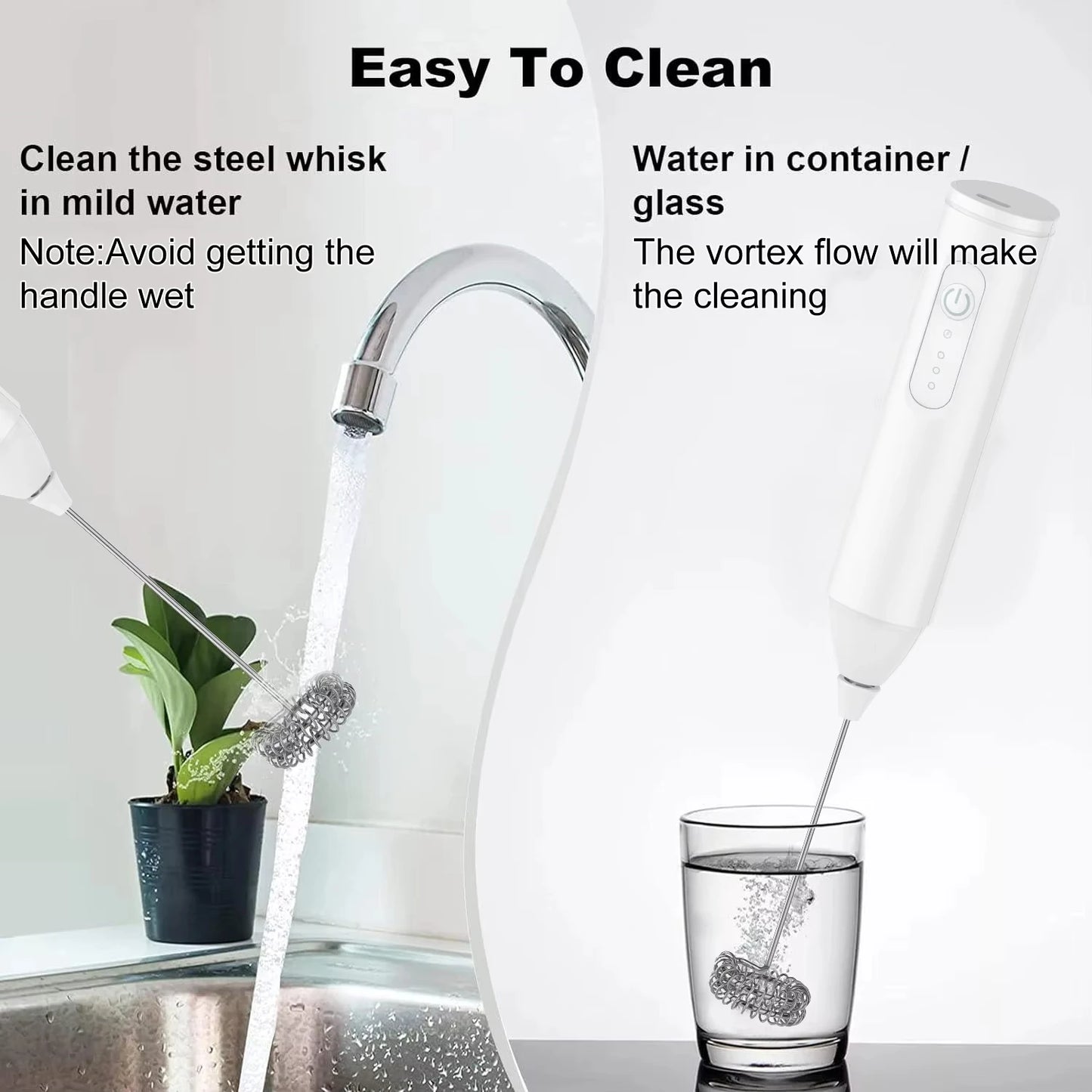 USB Rechargeable Handheld Milk Frother Mixer Blender
