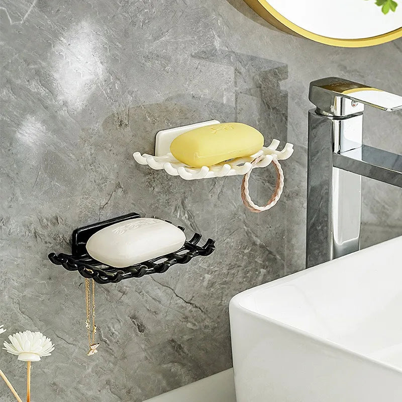 Wall Mounted Soap Dish Drainage Bathroom Shelf