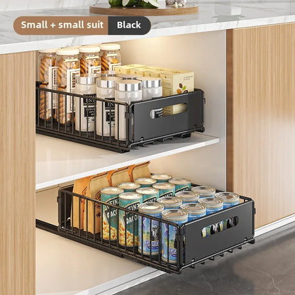 Pull-Out Kitchen Storage Rack Cabinet Organizer Basket