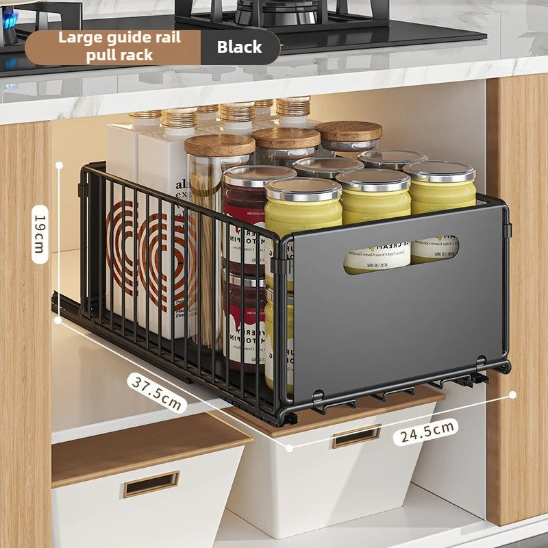 Pull-Out Kitchen Storage Rack Cabinet Organizer Basket