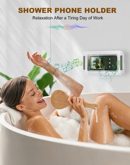 Waterproof Shower Phone Holder Rotatable Wall Mount Case