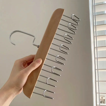 Multifunction Wooden Bra Hanger Wardrobe Organizer Rack