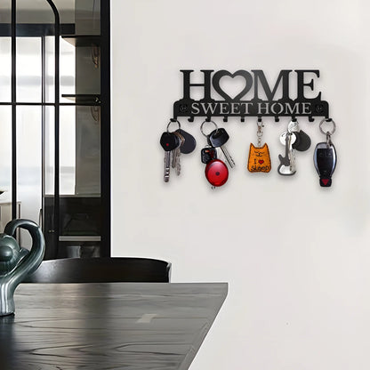 Wall Mounted Key Holder Rack 10 Hooks
