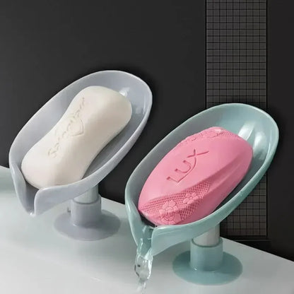Leaf Shape Soap Holder with Suction Cup Drain Drying Rack