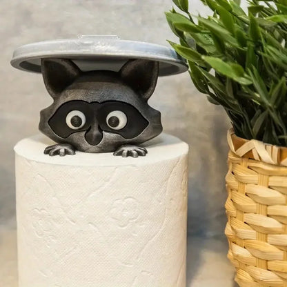 Cute 3D Raccoon Toilet Paper Holder