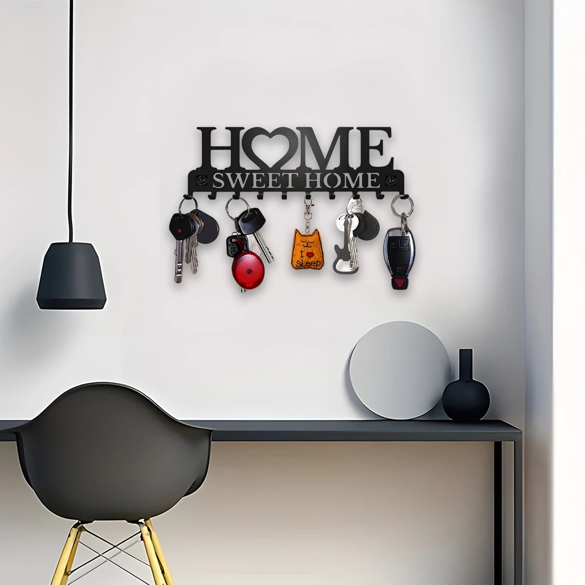 Wall Mounted Key Holder Rack 10 Hooks