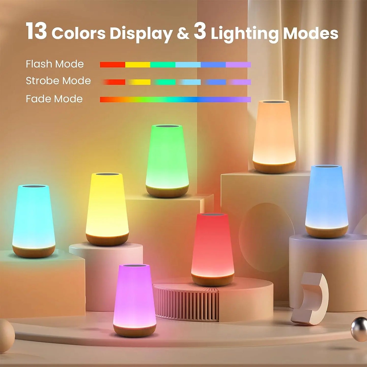 RGB Night Light 13 Colors Remote Dimmable