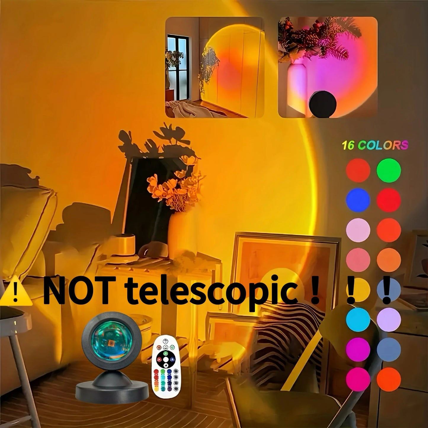 16 Color Sunset Projection Lamp USB LED Light