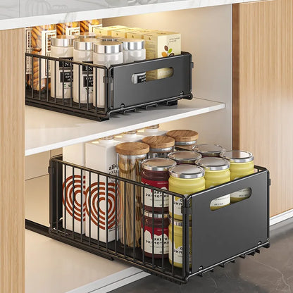 Pull-Out Kitchen Storage Rack Cabinet Organizer Basket